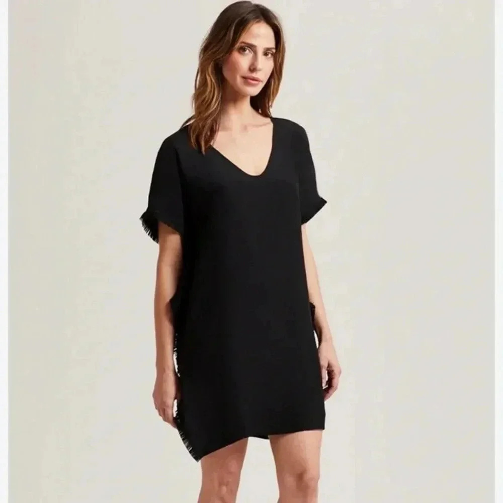 Marie Oliver Black Maura Silk Shift Dress Size Small